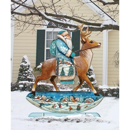 HEATWAVE Reindeer Santa Free Standing Garden Decor HE1770633